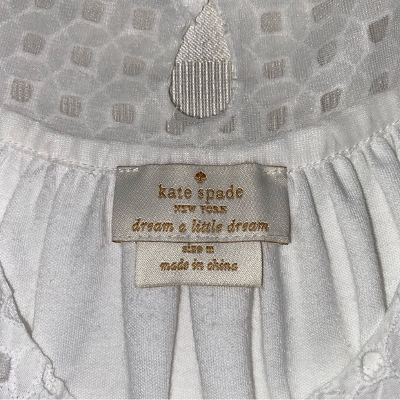 Kate Spade Dream a Little Dream Sz M Knit Cotton Blend Halter Dress Lace Trim - Picture 3 of 10